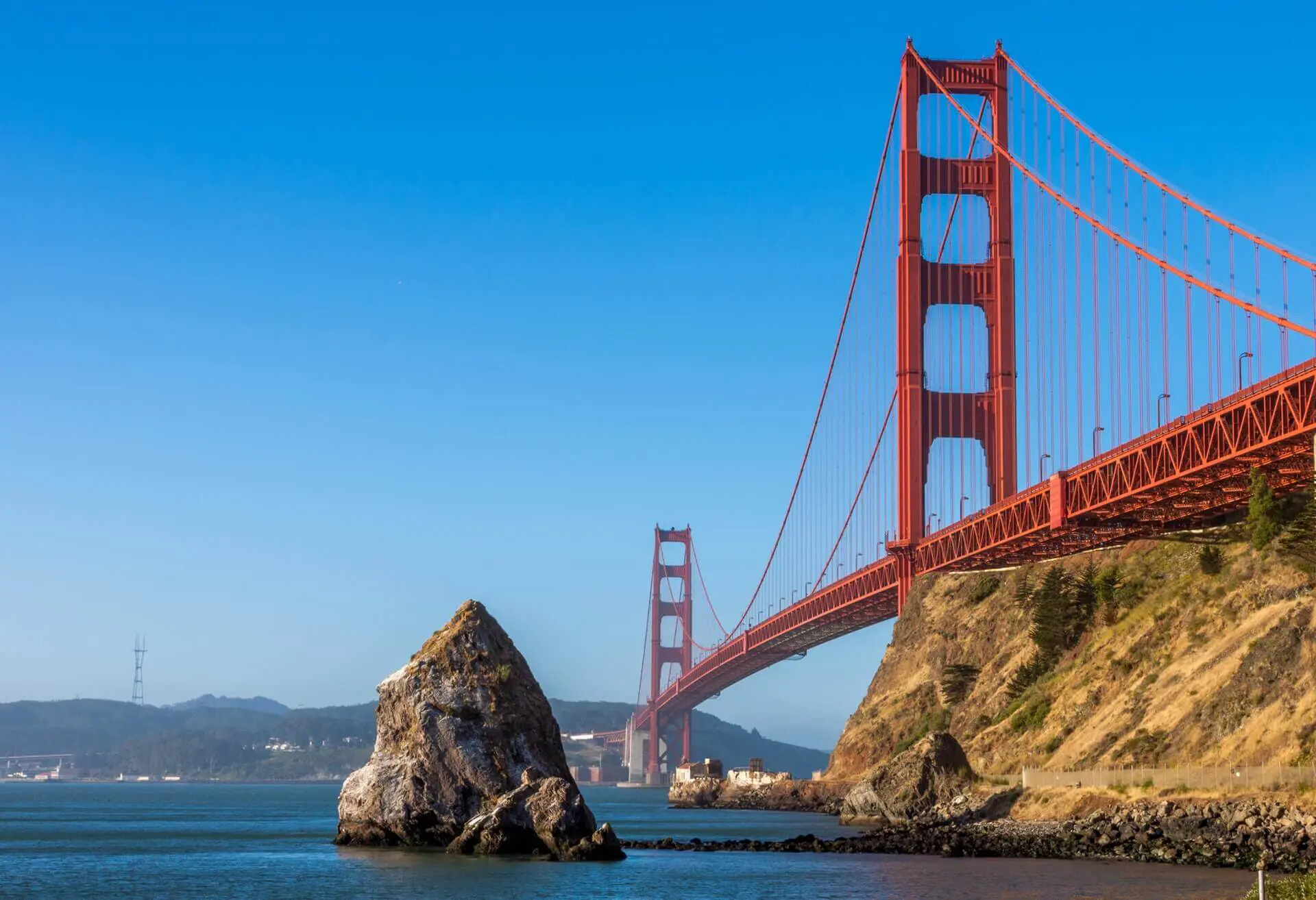 Golden Gate Bridge from the rocks below
