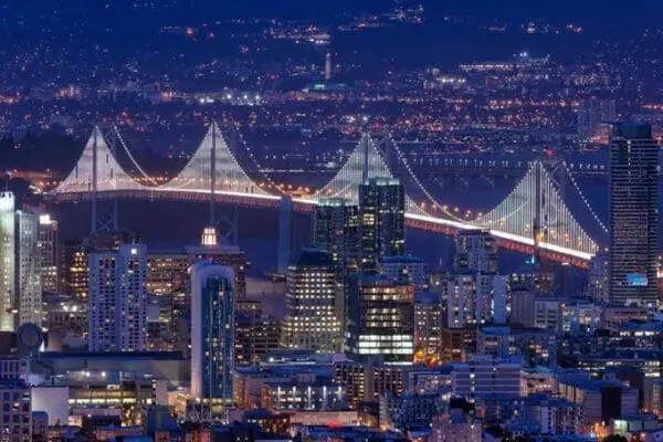 The Bay Bridge and the Bay Lights