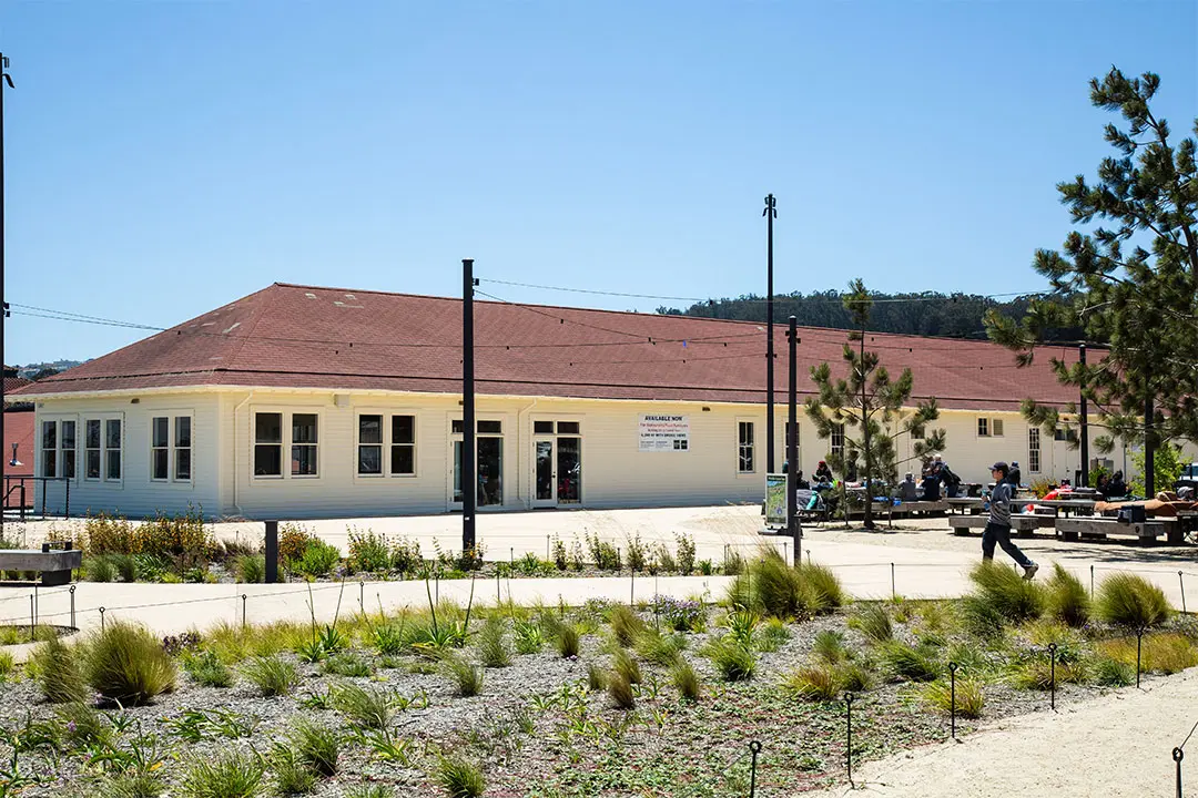 Building 201 at the Presidio's Tunnel Tops, the future home of The Mess Hall food hall - San Francisco