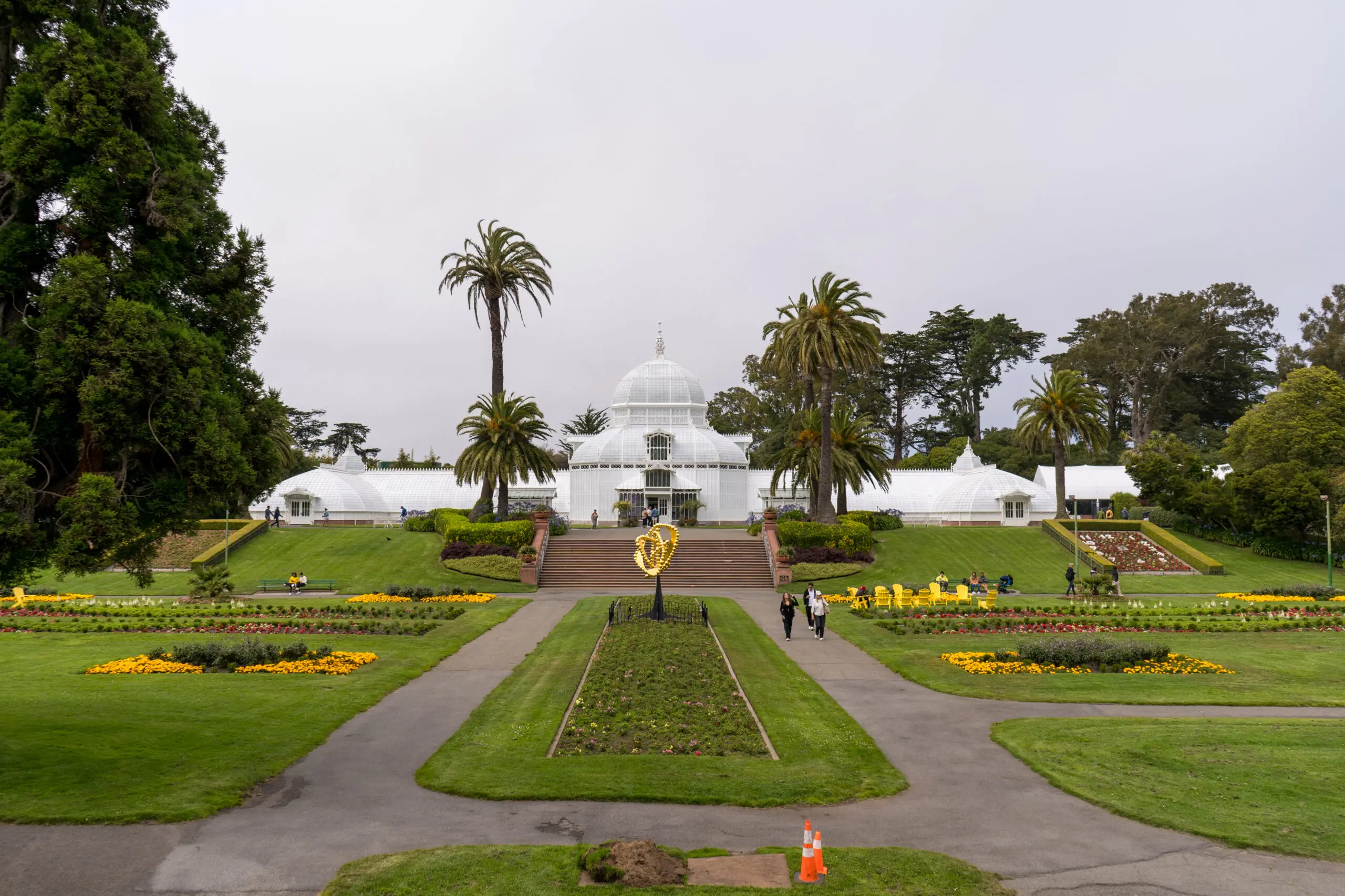 Front facade of the Conservatory of Flowers in Golden Gate Park - San Francisco