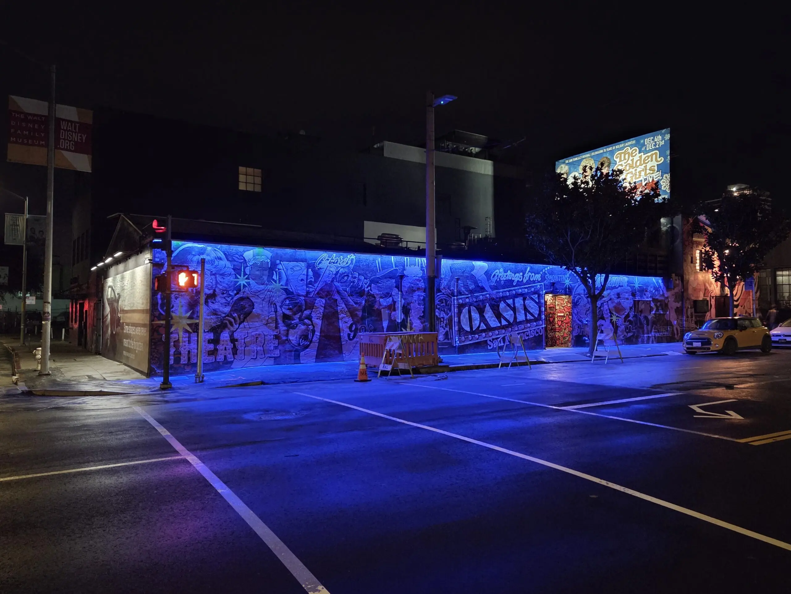 Oasis nightclub exterior at night at 298 11th Street in SoMa - San Francisco