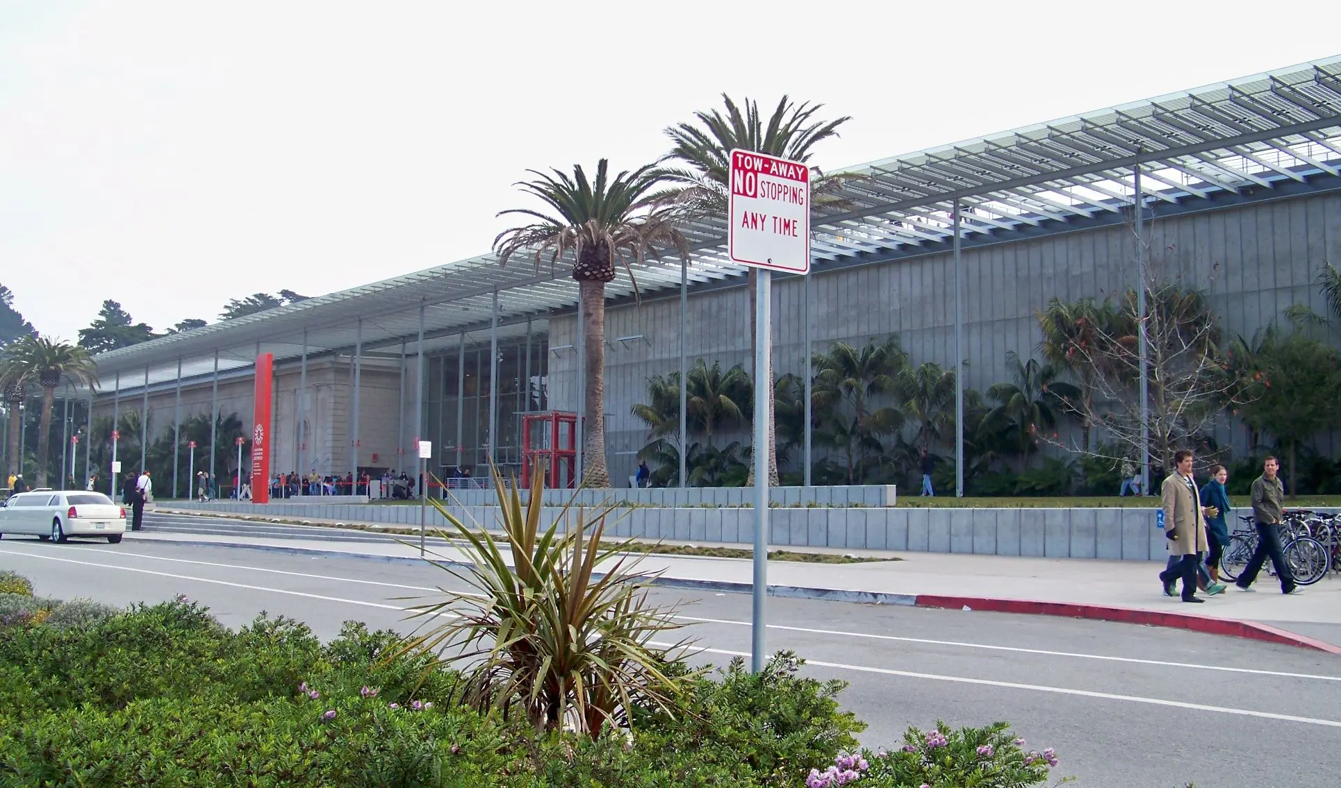 The front entrance of the California Academy of Sciences building in Golden Gate Park - San Francisco
