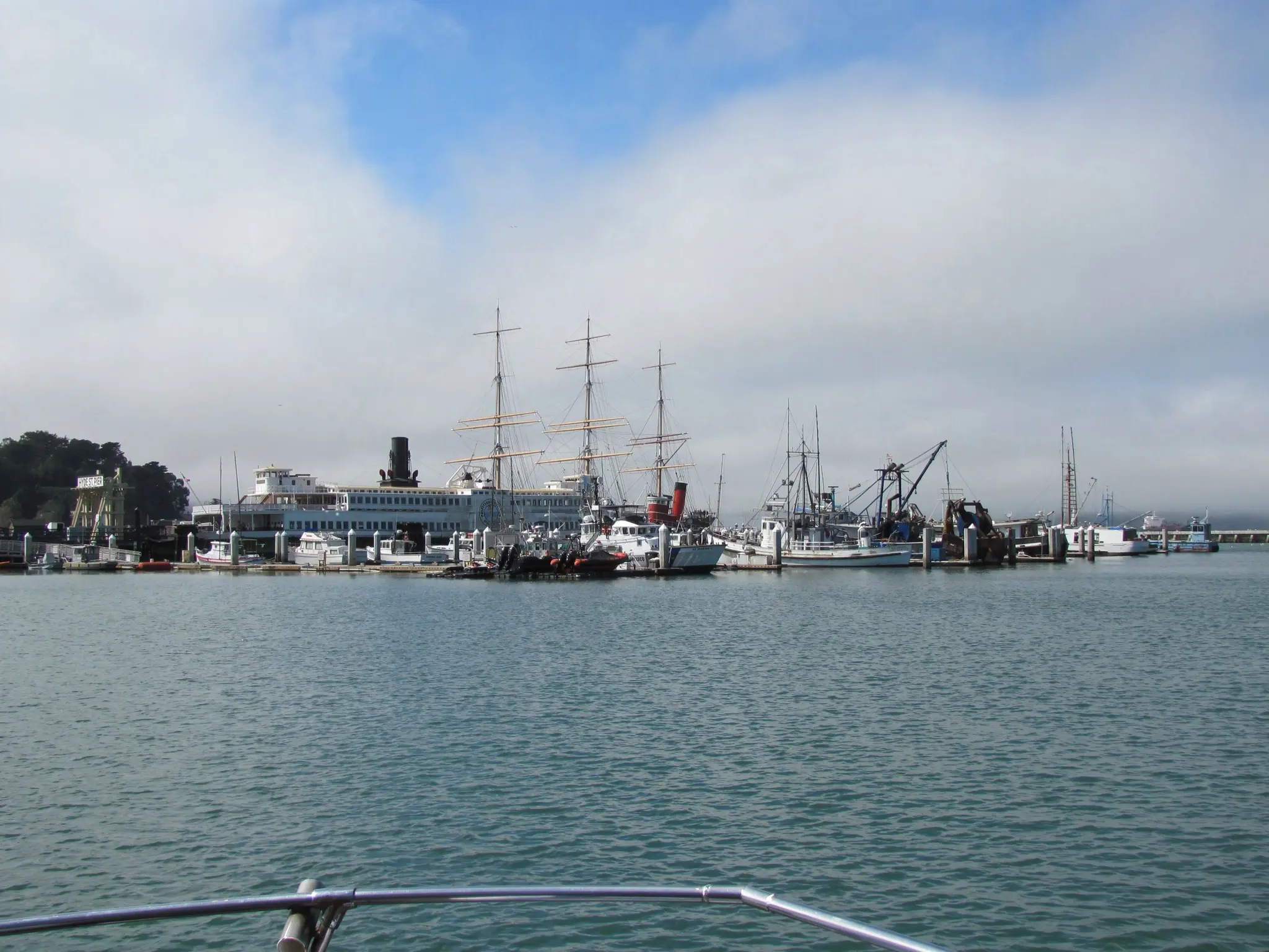 Boats moored at Fisherman's Wharf in San Francisco, future site of a new holiday ice rink - San Francisco