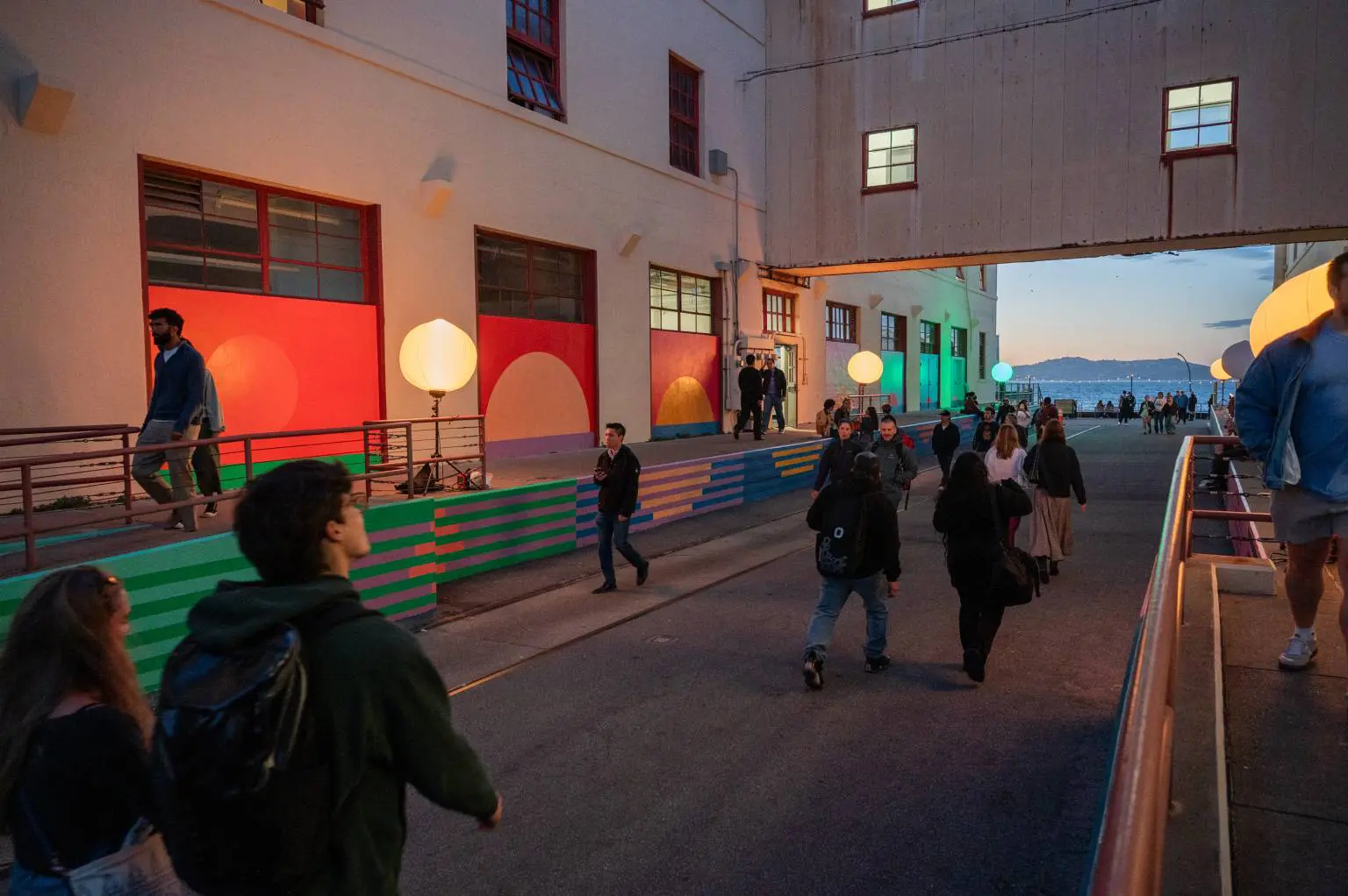 Leah Rosenberg's The Sea Is But Another Sky mural on the loading docks between Buildings B and C at Fort Mason Center - San Francisco