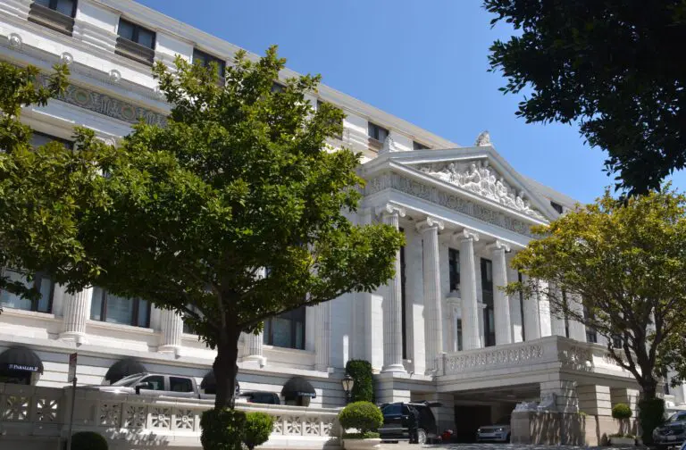 The 1909 landmark building at 600 Stockton Street on Nob Hill that houses The Ritz-Carlton, where the Bruma lounge opens - San Francisco