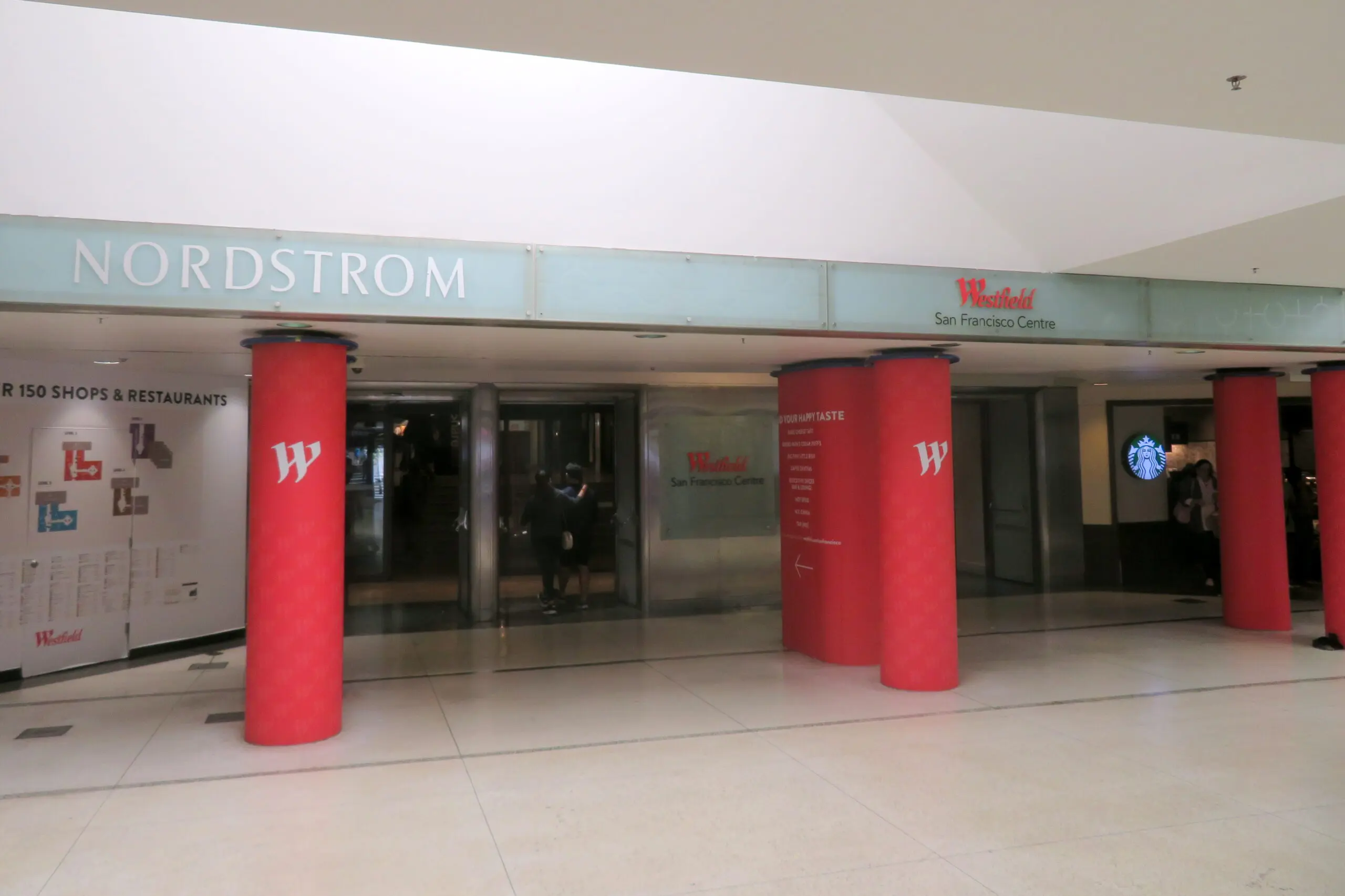 The Westfield San Francisco Centre entrance on Market Street above Powell Street station - San Francisco