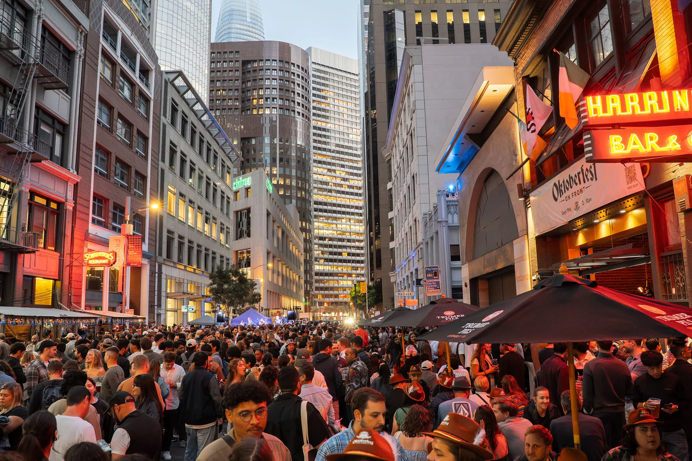 Oktoberfest on Front block party on Front Street - San Francisco