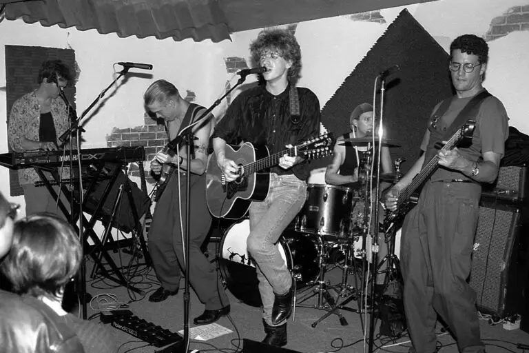 The Loud Family performing on the stage at Bottom of the Hill, the Potrero Hill music club, in 1992 - San Francisco