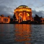 Palace of the fine arts at night